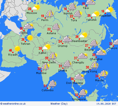 overview  Asia Forecast maps