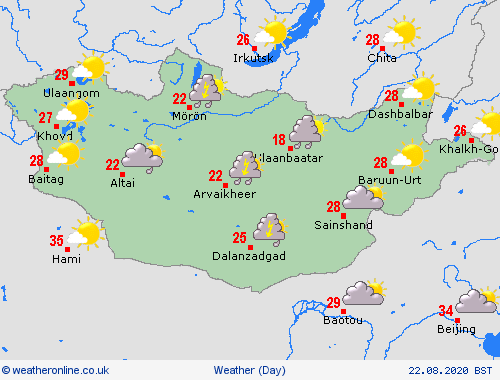 overview Mongolia Asia Forecast maps