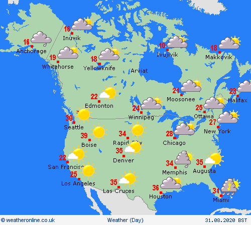 overview  North America Forecast maps