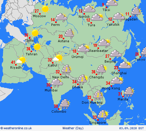 overview  Asia Forecast maps