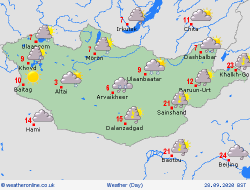 overview Mongolia Asia Forecast maps