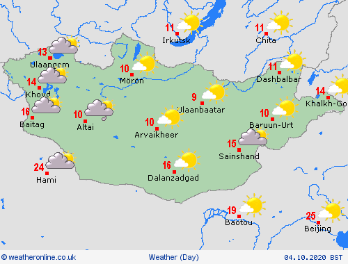 overview Mongolia Asia Forecast maps