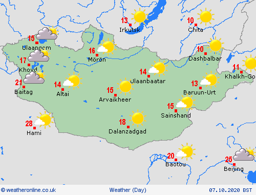 overview Mongolia Asia Forecast maps