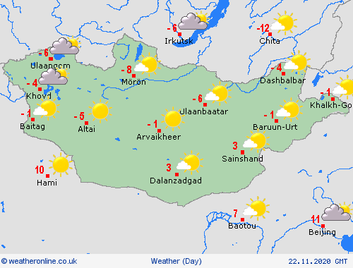 overview Mongolia Asia Forecast maps