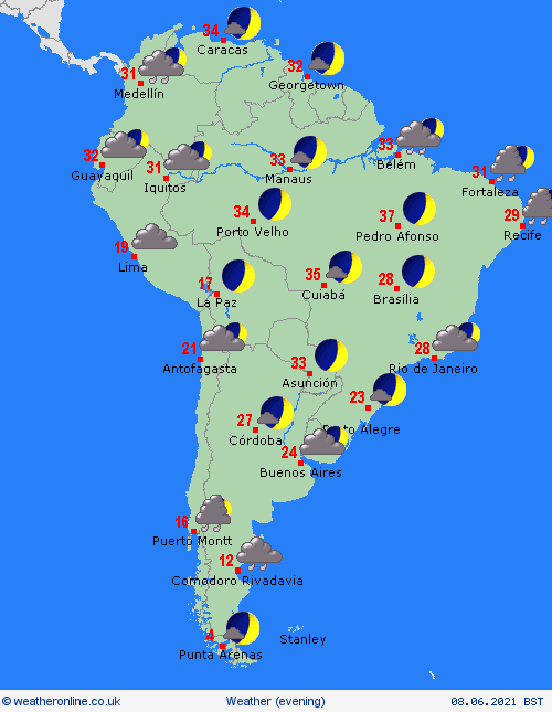 overview  South America Forecast maps