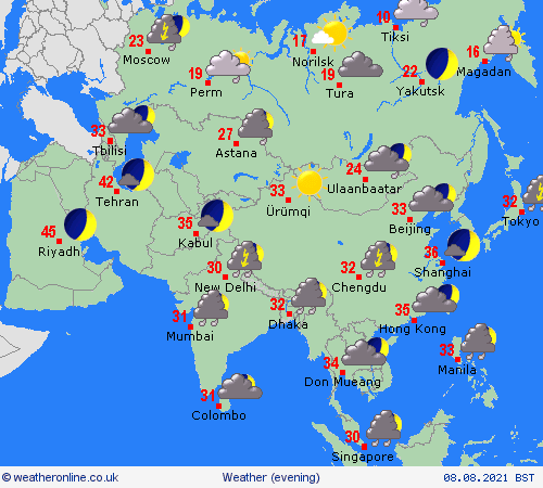 overview  Asia Forecast maps