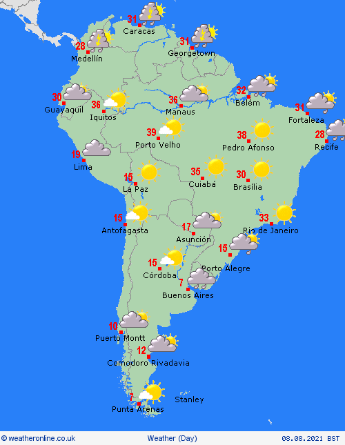 overview  South America Forecast maps