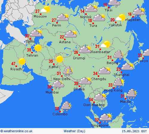 overview  Asia Forecast maps