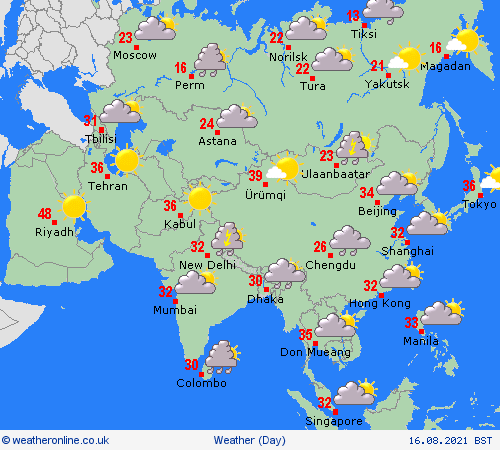 overview  Asia Forecast maps