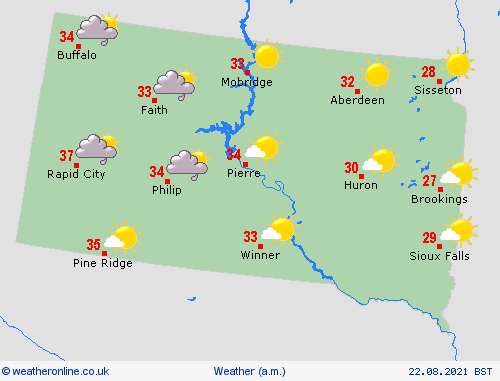 overview South Dakota North America Forecast maps