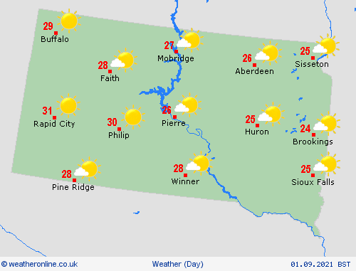 overview South Dakota North America Forecast maps