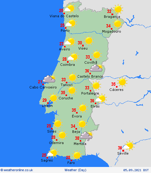 overview Portugal Europe Forecast maps