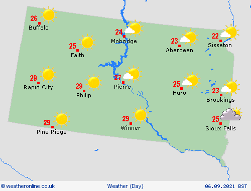 overview South Dakota North America Forecast maps