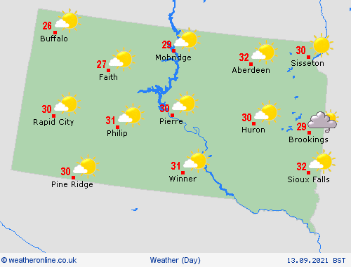 overview South Dakota North America Forecast maps