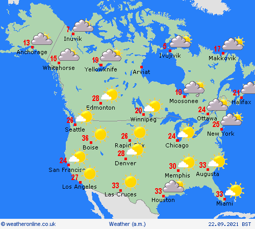 overview  North America Forecast maps