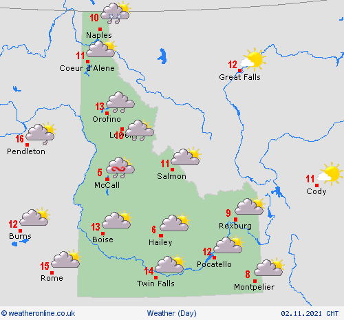 overview Idaho North America Forecast maps