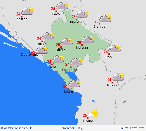 overview Montenegro Europe Forecast maps