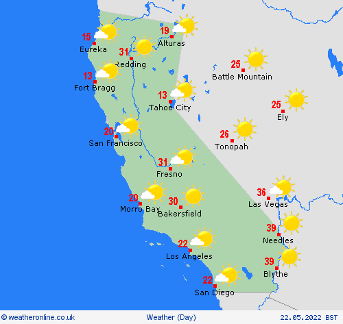 overview California North America Forecast maps