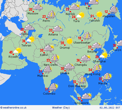 overview  Asia Forecast maps