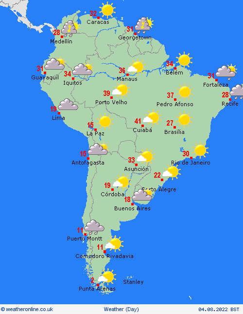 overview  South America Forecast maps