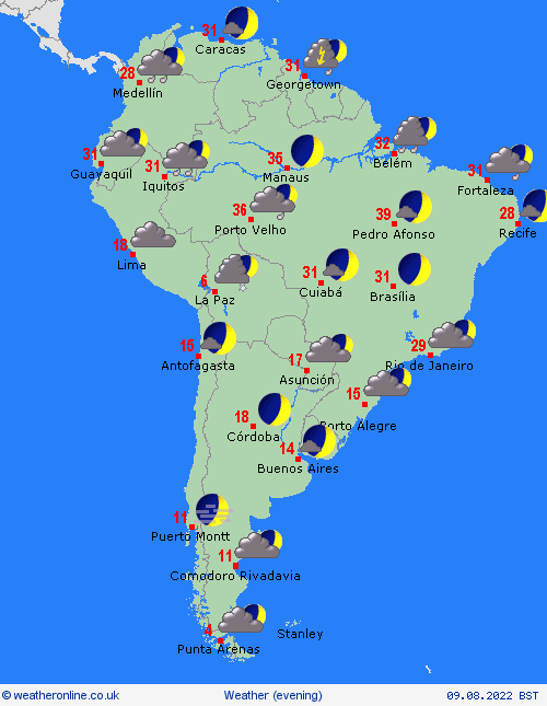 overview  South America Forecast maps