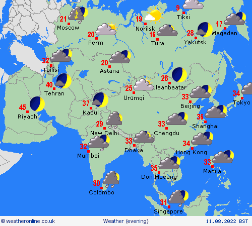 overview  Asia Forecast maps