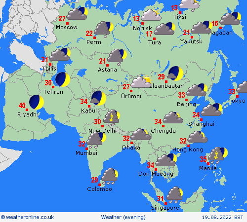 overview  Asia Forecast maps