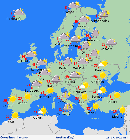 overview  Europe Forecast maps