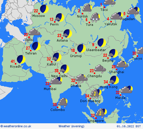 overview  Asia Forecast maps