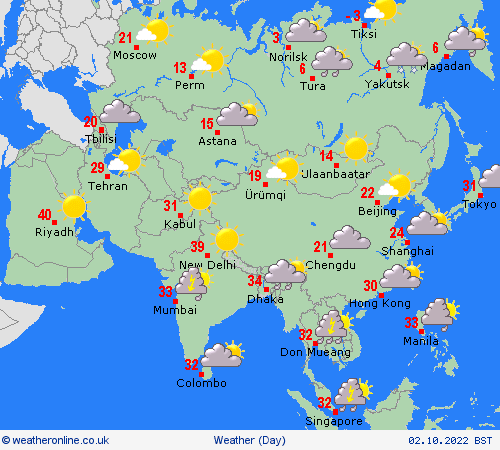 overview  Asia Forecast maps