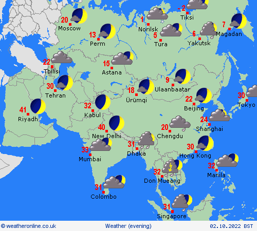 overview  Asia Forecast maps