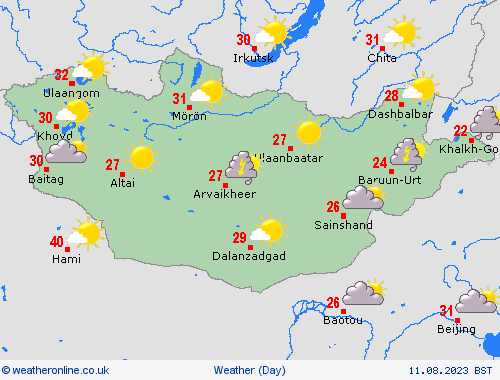 overview Mongolia Asia Forecast maps