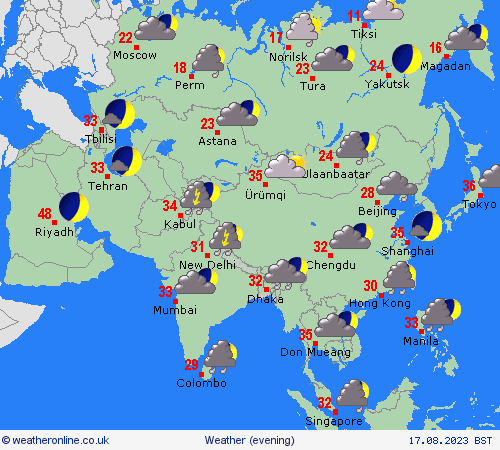 overview  Asia Forecast maps