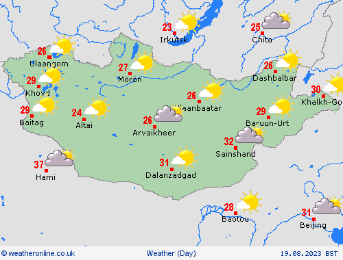 overview Mongolia Asia Forecast maps