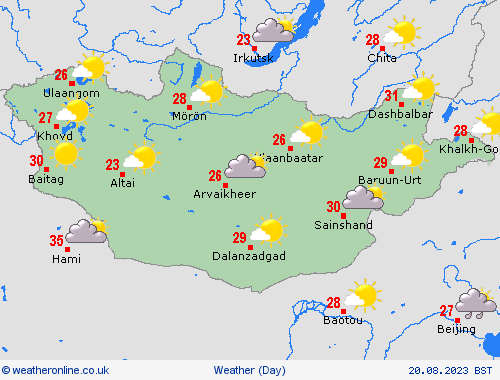 overview Mongolia Asia Forecast maps