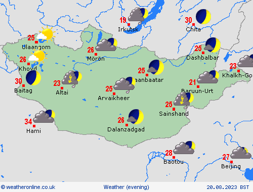 overview Mongolia Asia Forecast maps