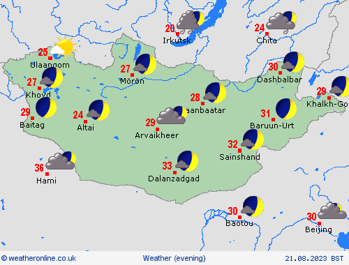 overview Mongolia Asia Forecast maps