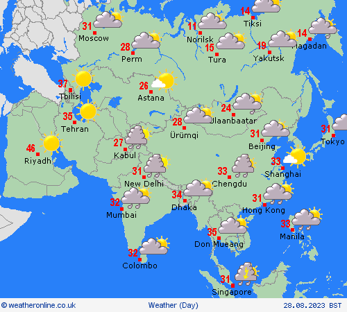 overview  Asia Forecast maps