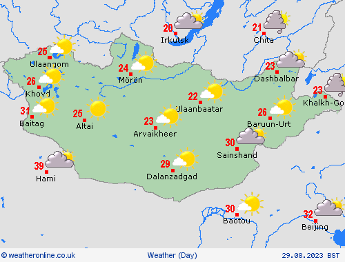 overview Mongolia Asia Forecast maps