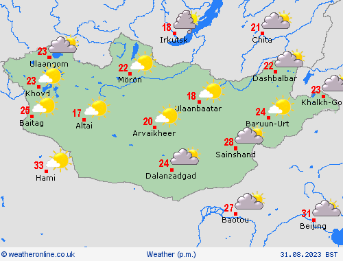 overview Mongolia Asia Forecast maps