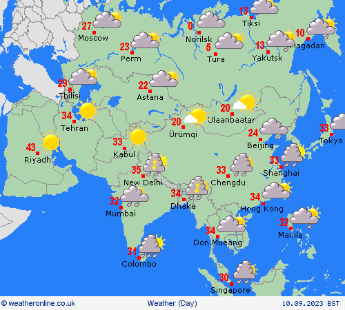 overview  Asia Forecast maps