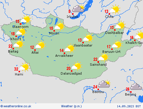 overview Mongolia Asia Forecast maps