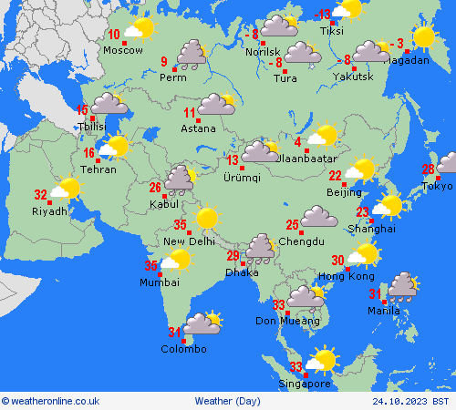 overview  Asia Forecast maps