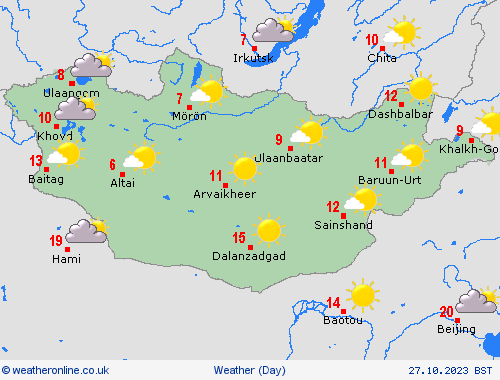 overview Mongolia Asia Forecast maps