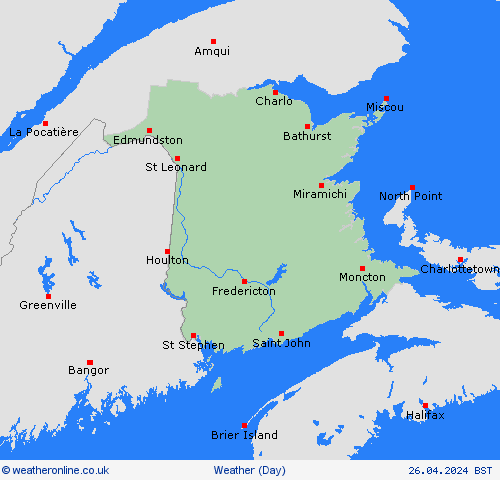 overview New Brunswick North America Forecast maps