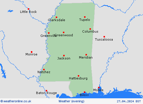 overview Mississippi North America Forecast maps