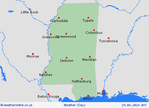 overview Mississippi North America Forecast maps