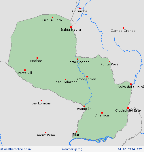 overview Paraguay South America Forecast maps