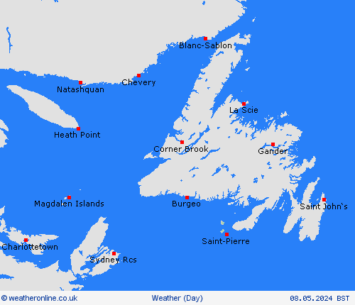 overview Saint Pierre and Miquelon North America Forecast maps