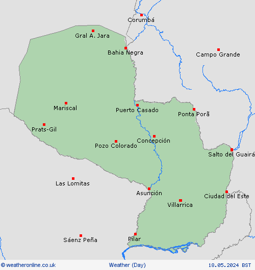 overview Paraguay South America Forecast maps